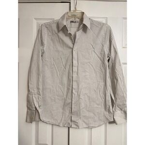 Express Fitted Stretch Cotton Pinstripe  Womens Med Career Casual Business